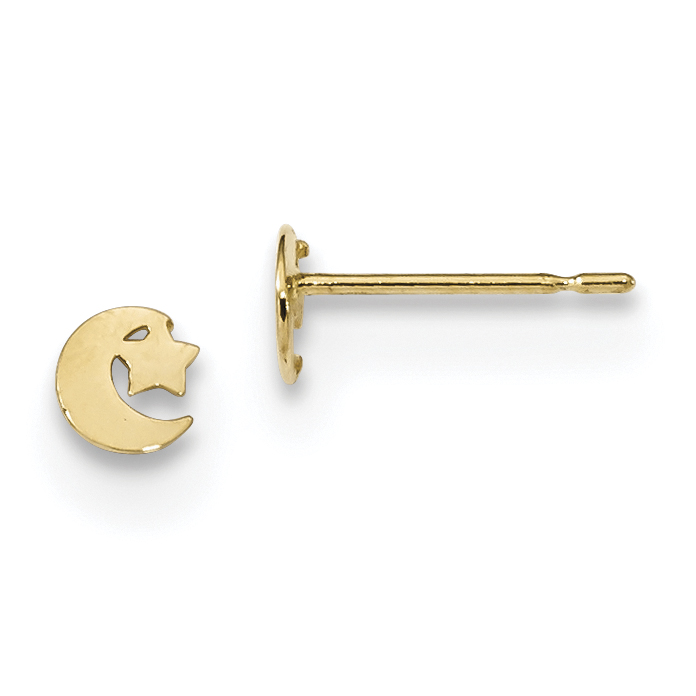 14K Yellow Gold Madi K Two-tone CZ Double Post with Chain Heart Earring from Roy Rose Jewelry 14K Yellow Gold Madi K Two-tone CZ Double Post with Chain Heart Earring from Roy Rose Jewelry